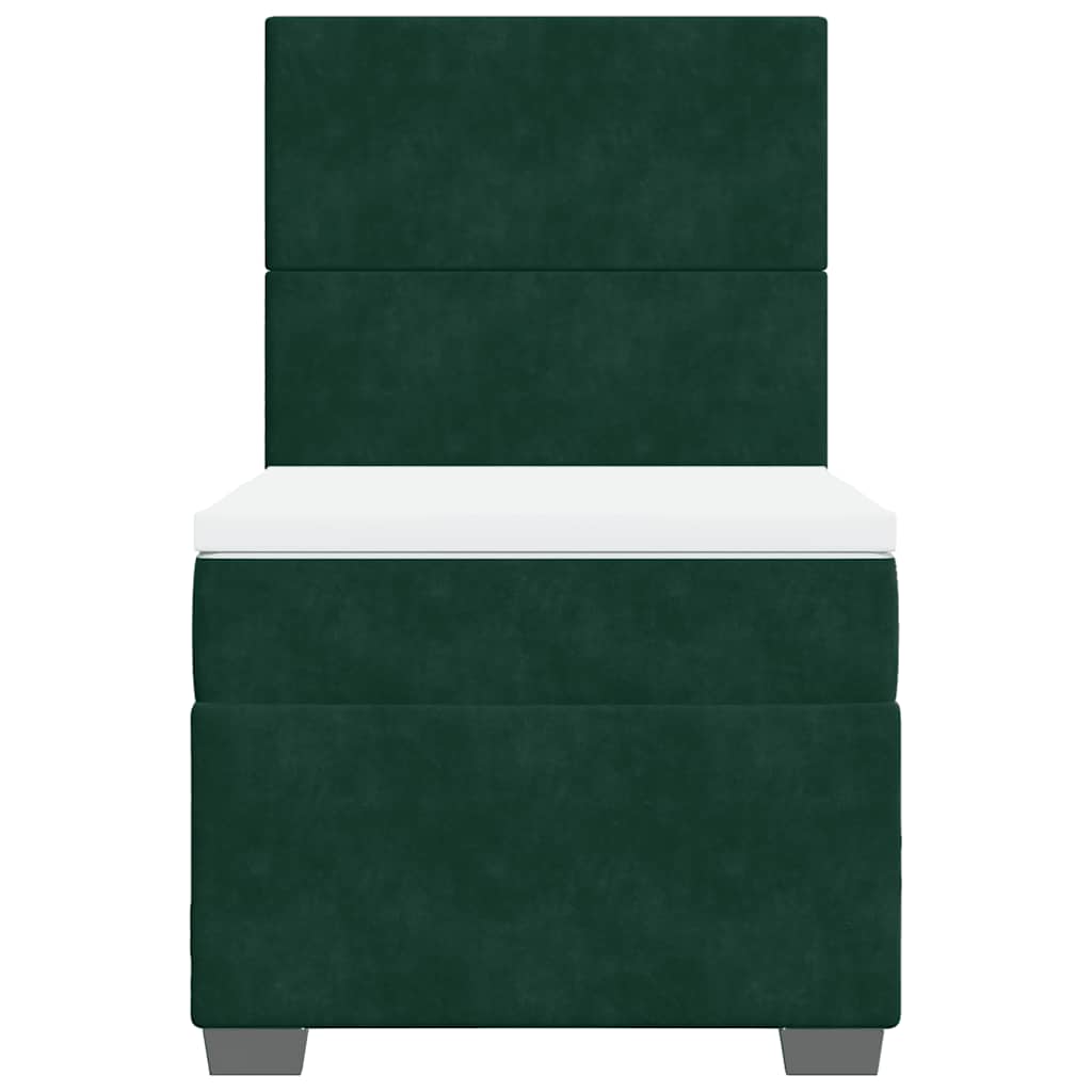 Box spring krevet s madracem tamnozeleni 100x200 cm baršunasti