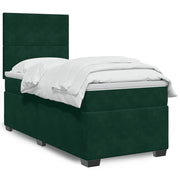Box spring krevet s madracem tamnozeleni 100x200 cm baršunasti