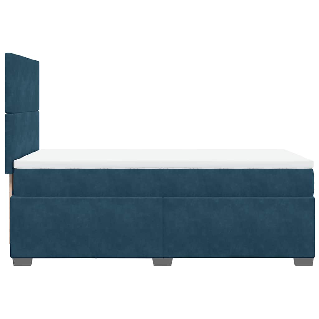 Box spring krevet s madracem plavi 100x200 cm baršunasti