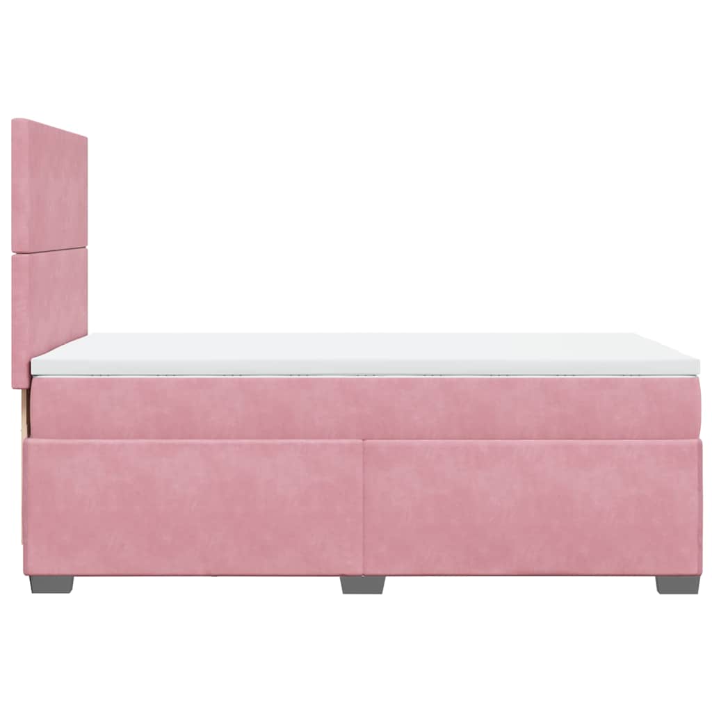 Box spring krevet s madracem ružičasti 100x200 cm baršunasti