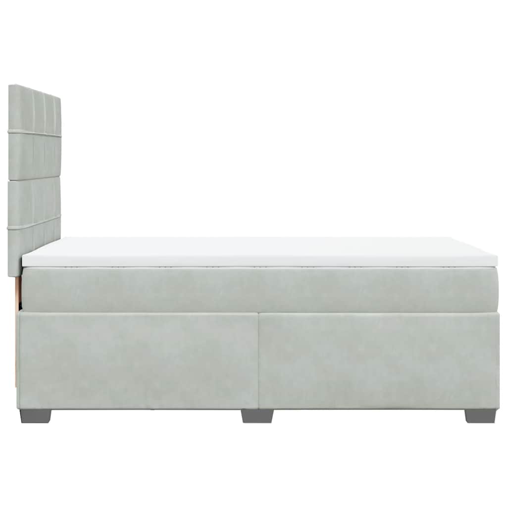 Box spring krevet s madracem svjetlosivi 100x200 cm baršunasti