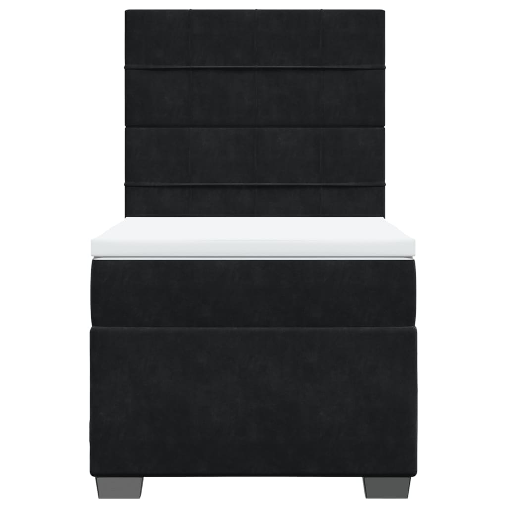 Box spring krevet s madracem crni 100x200 cm baršunasti