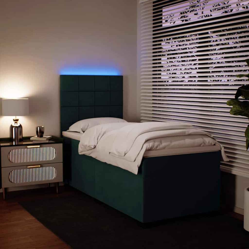 Box spring krevet s madracem tamnozeleni 100x200 cm baršunasti