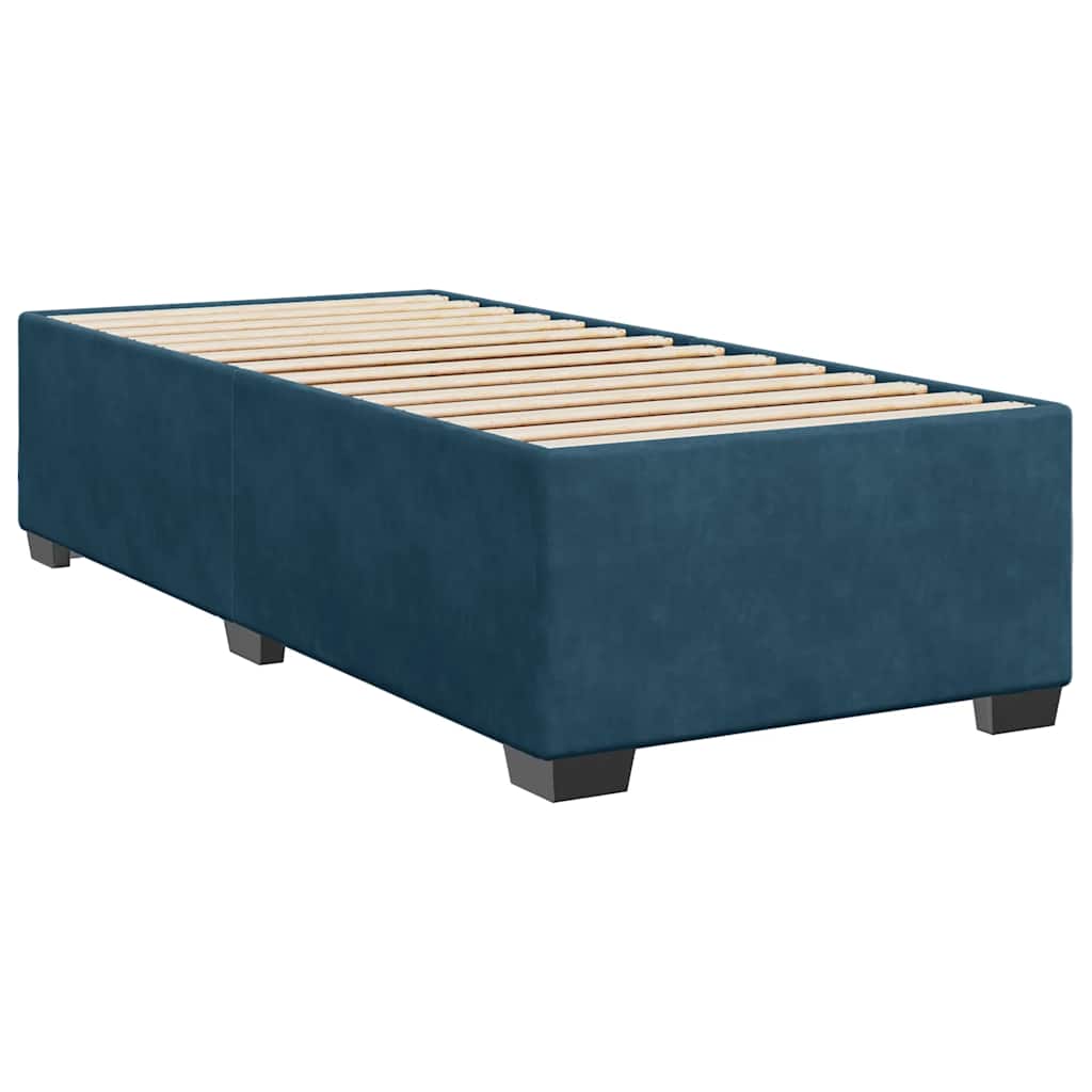 Box spring krevet s madracem plavi 100x200 cm baršunasti