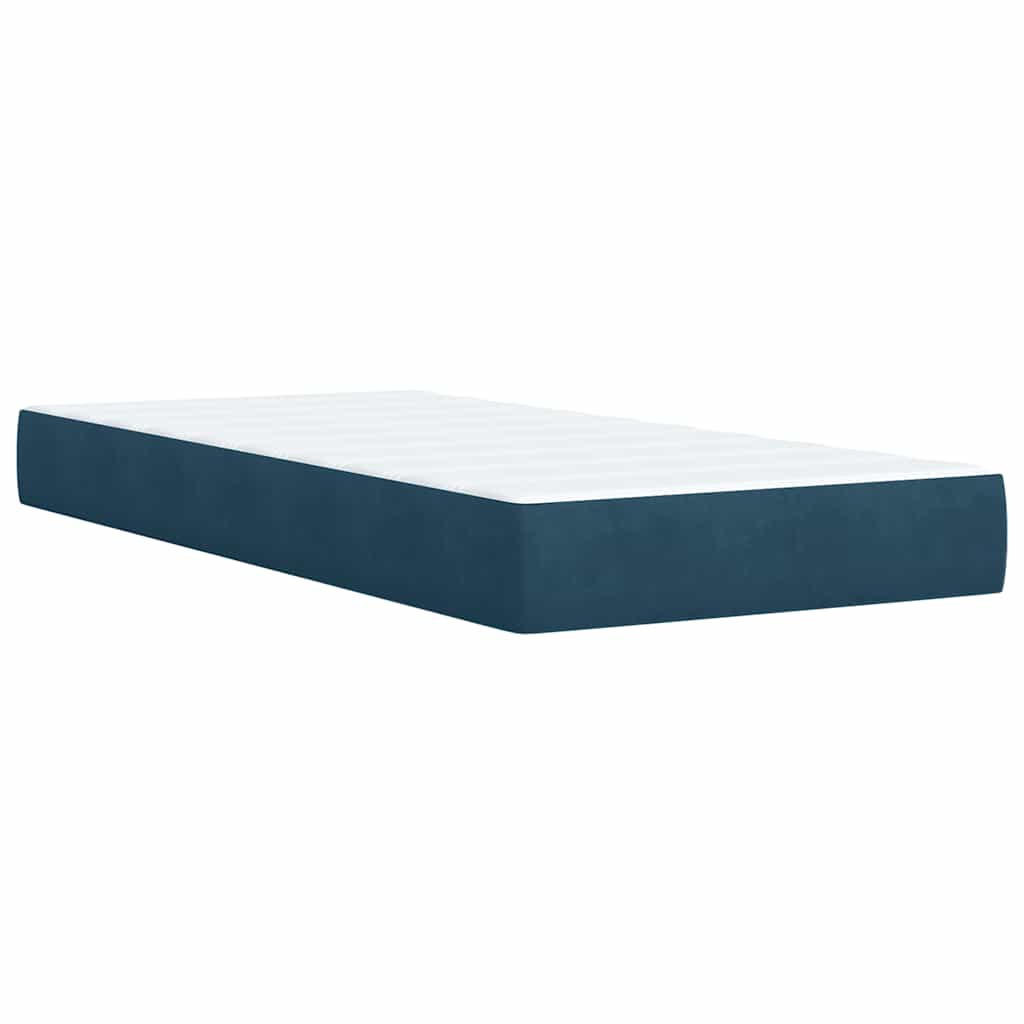 Box spring krevet s madracem plavi 100x200 cm baršunasti