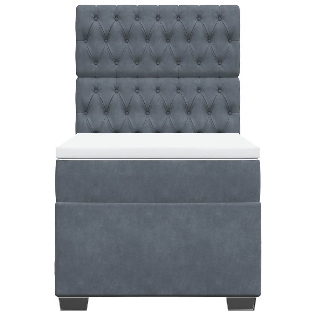 Box spring krevet s madracem tamnosivi 100x200 cm baršunasti