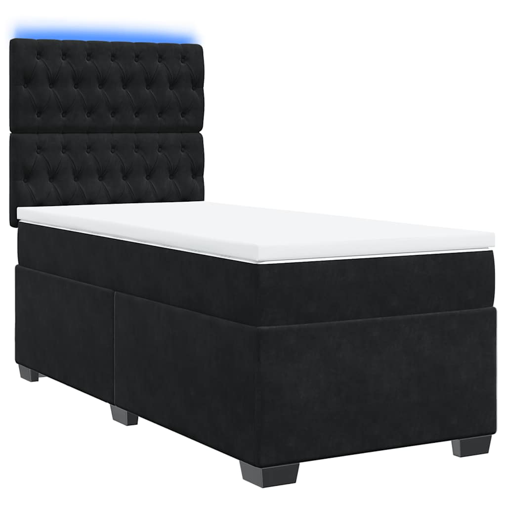 Box spring krevet s madracem crni 100x200 cm baršunasti