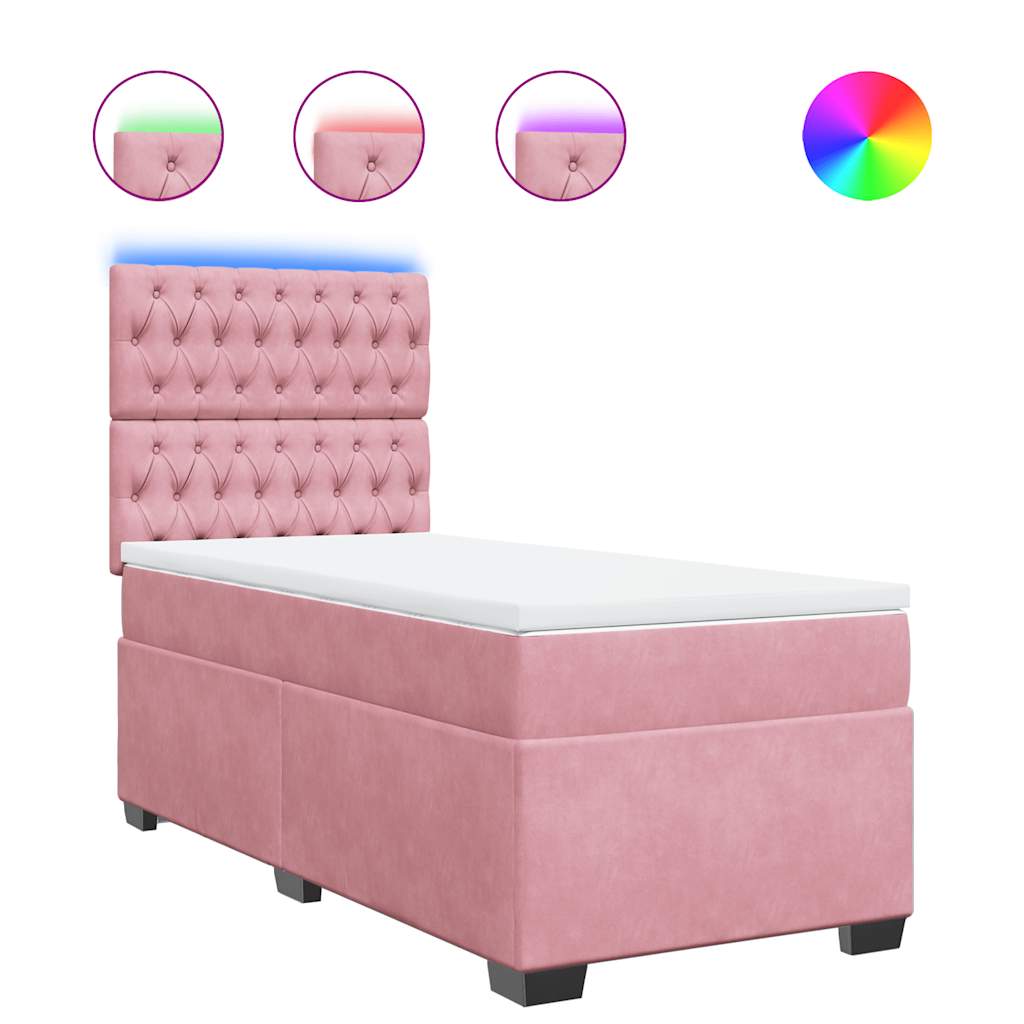 Box spring krevet s madracem ružičasti 100x200 cm baršunasti