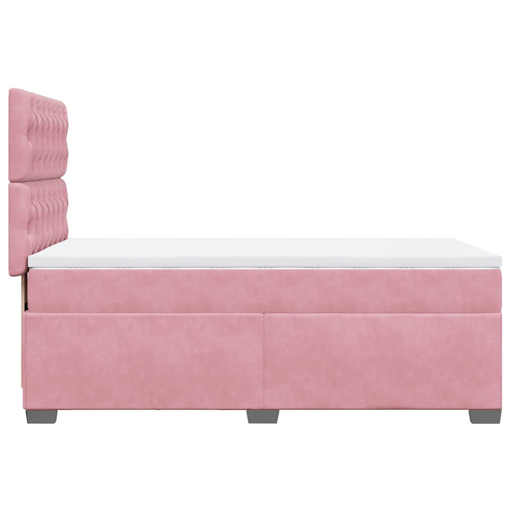 Box spring krevet s madracem ružičasti 100x200 cm baršunasti