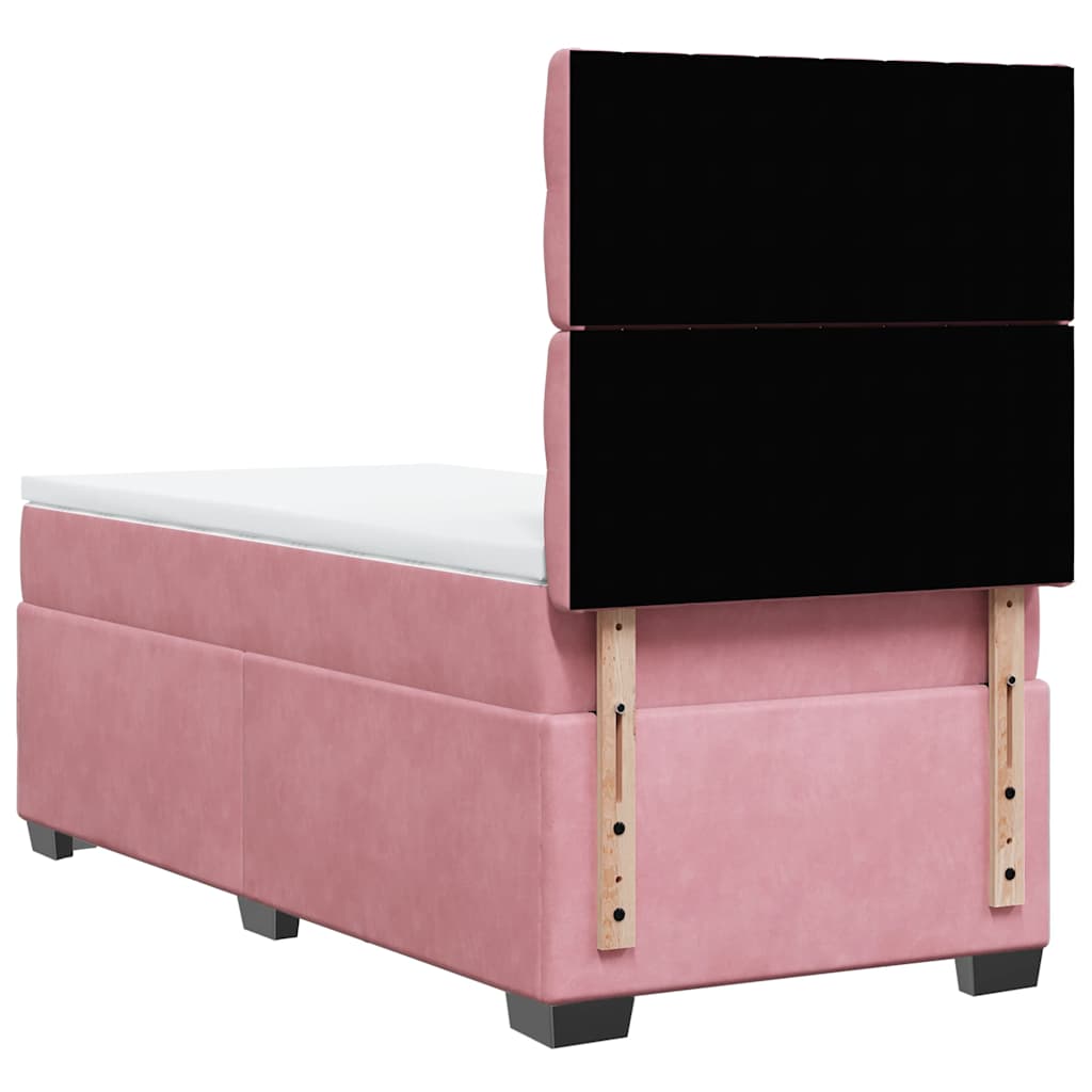 Box spring krevet s madracem ružičasti 100x200 cm baršunasti