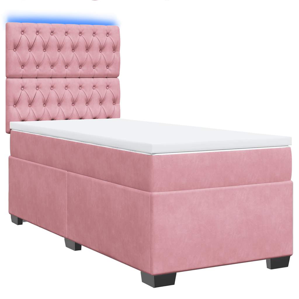 Box spring krevet s madracem ružičasti 100x200 cm baršunasti