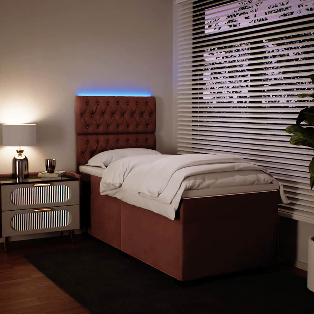 Box spring krevet s madracem ružičasti 100x200 cm baršunasti