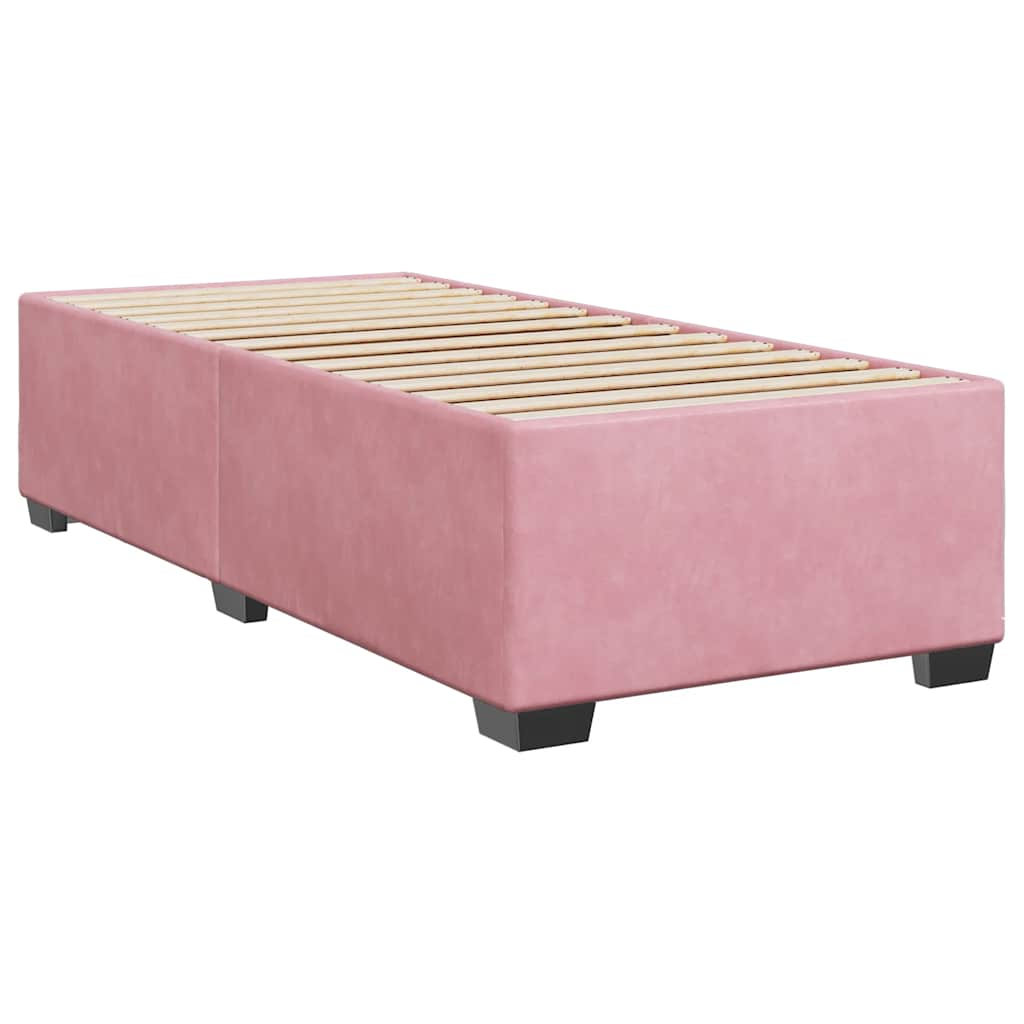 Box spring krevet s madracem ružičasti 100x200 cm baršunasti