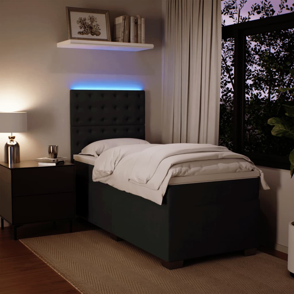 Box spring krevet s madracem crni 100x200 cm baršunasti