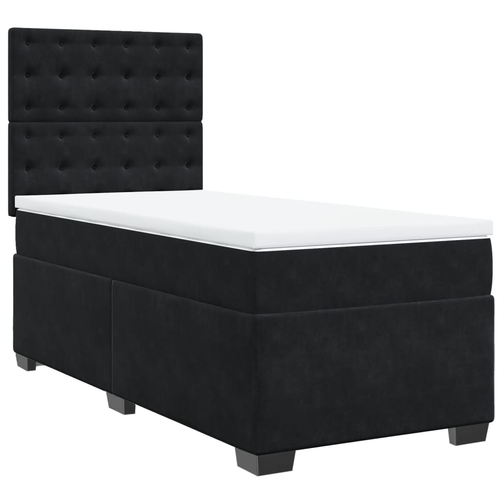 Box spring krevet s madracem crni 100x200 cm baršunasti