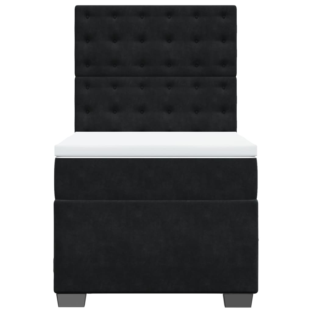 Box spring krevet s madracem crni 100x200 cm baršunasti