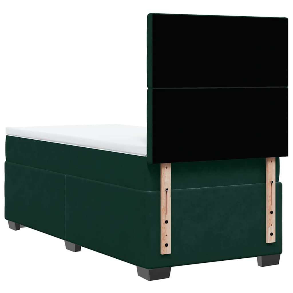 Box spring krevet s madracem tamnozeleni 100x200 cm baršunasti