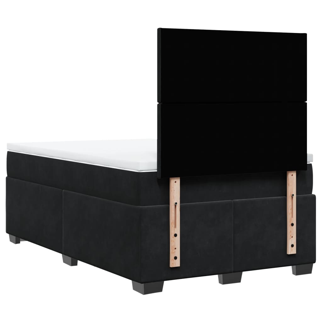 Krevet box spring s madracem crni 120 x 190 cm baršunasti