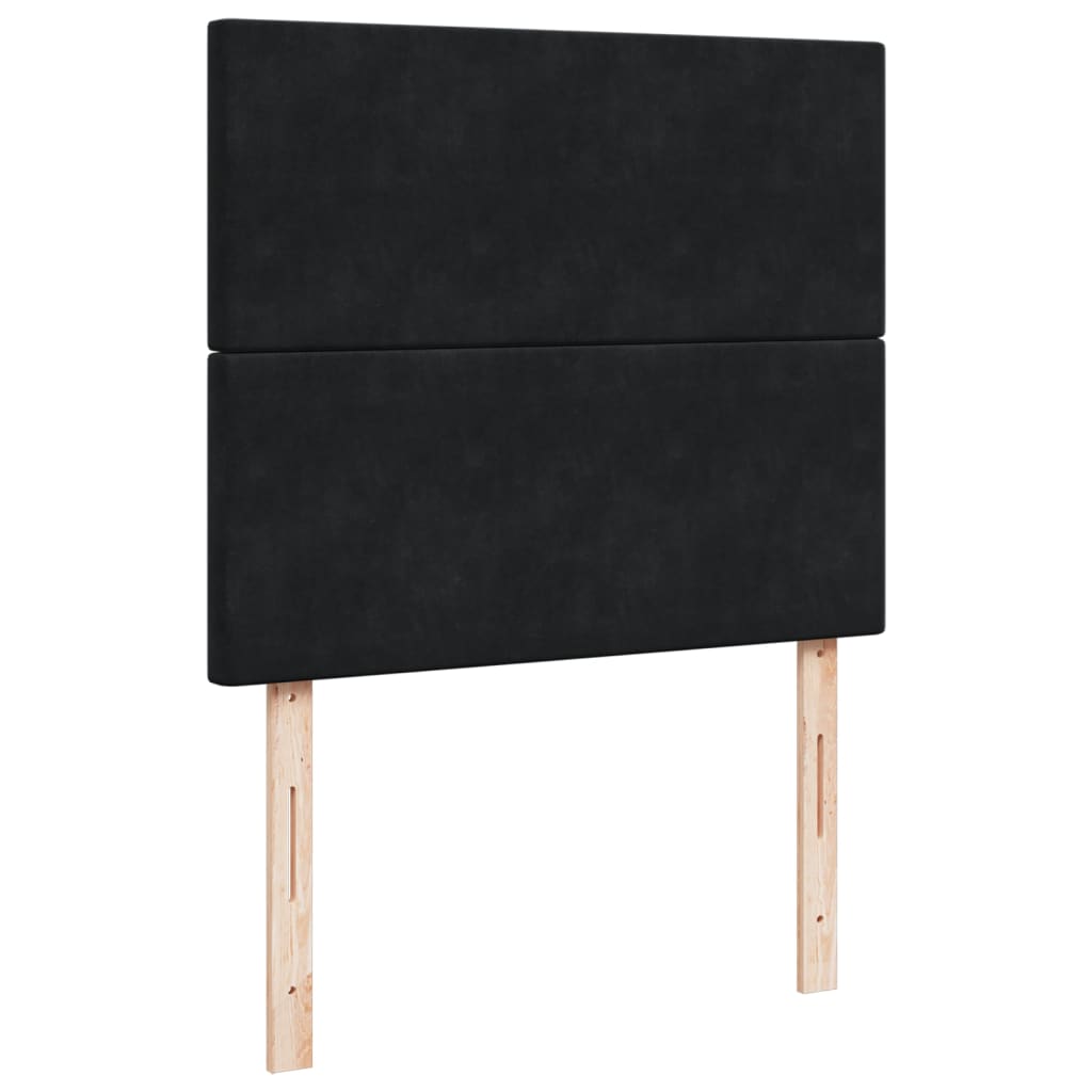 Krevet box spring s madracem crni 120 x 190 cm baršunasti