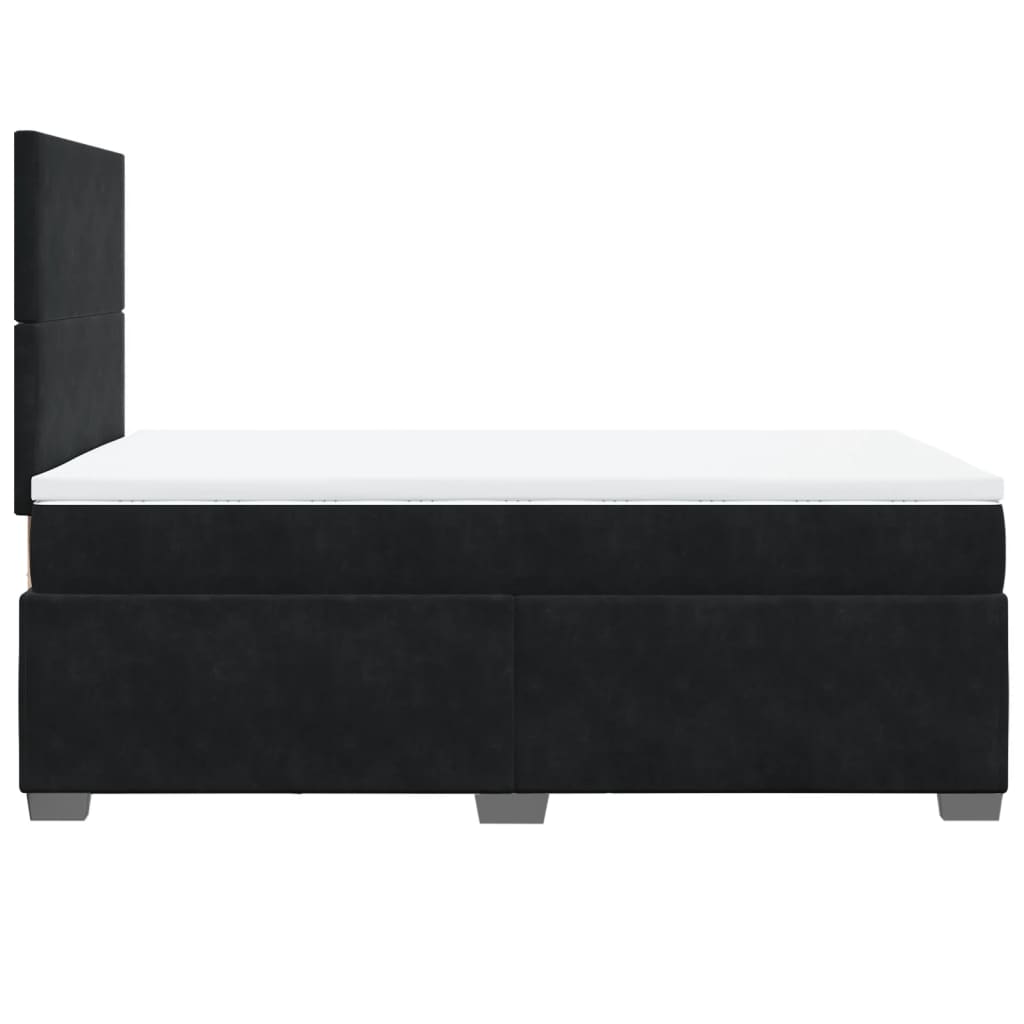 Krevet box spring s madracem crni 120 x 190 cm baršunasti