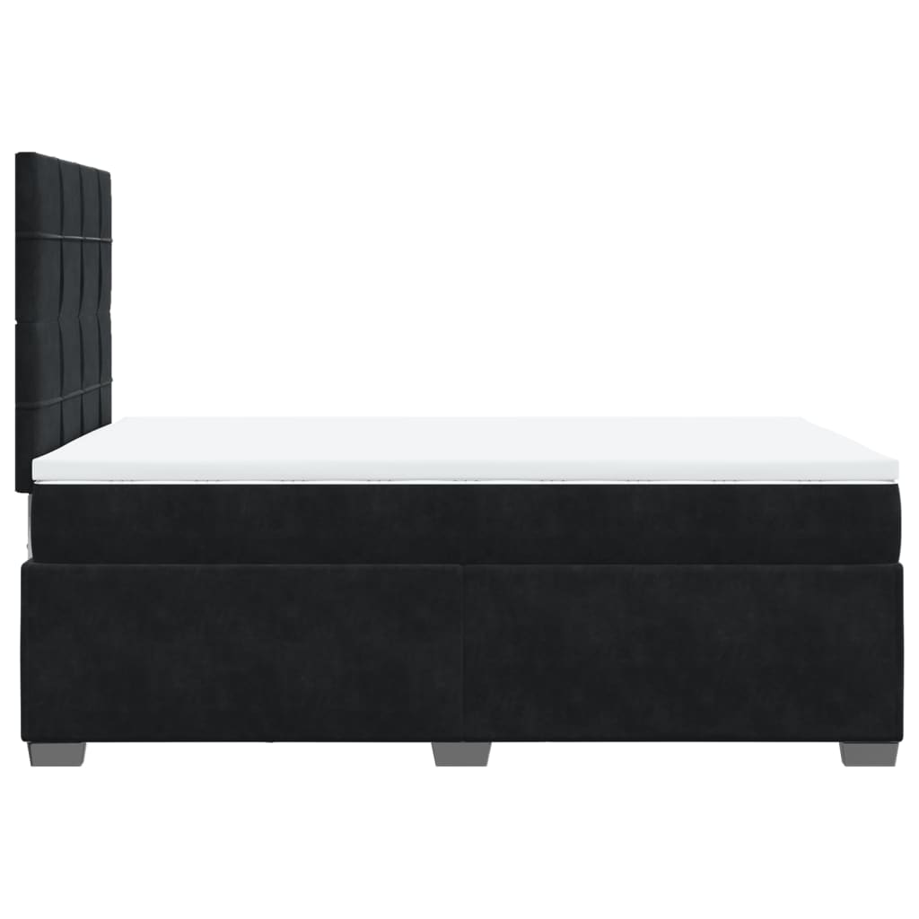 Krevet box spring s madracem crni 120 x 190 cm baršunasti