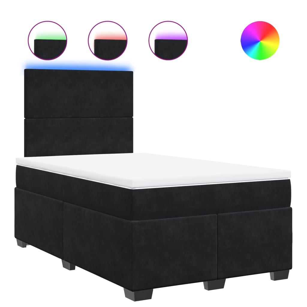 Box spring krevet s madracem crni 120 x 200 cm baršunasti