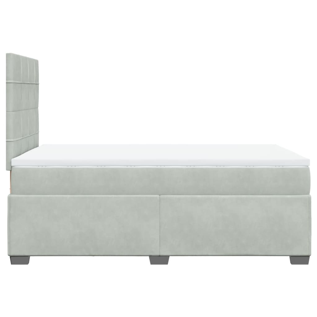 Box spring krevet s madracem svjetlosivi 120x200 cm baršunasti
