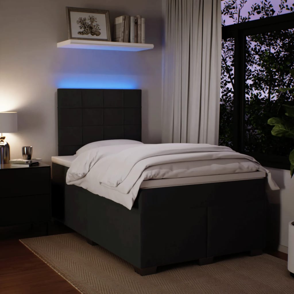 Box spring krevet s madracem crni 120 x 200 cm baršunasti
