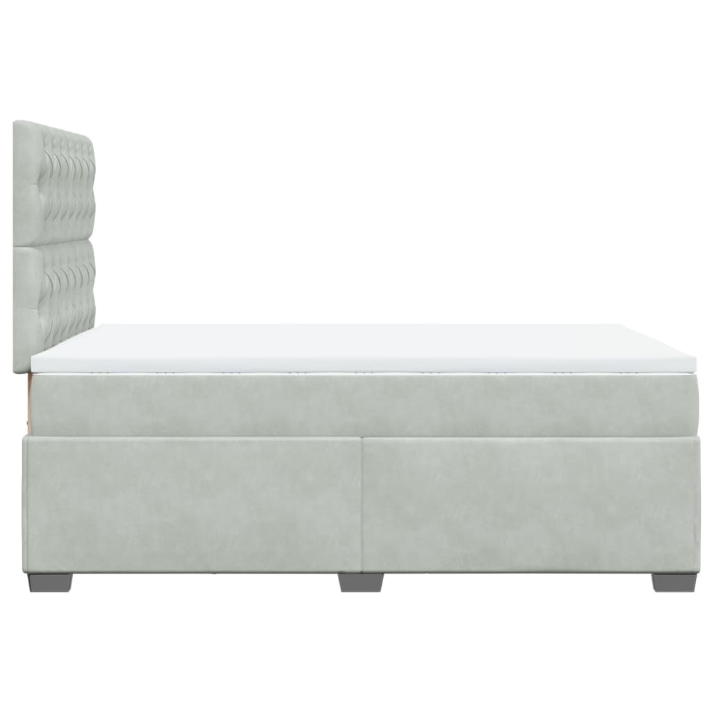 Box spring krevet s madracem svjetlosivi 120x200 cm baršunasti