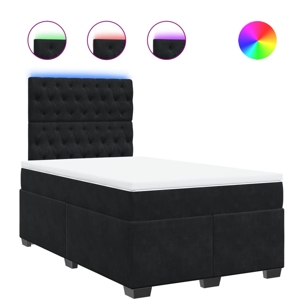 Box spring krevet s madracem crni 120 x 200 cm baršunasti
