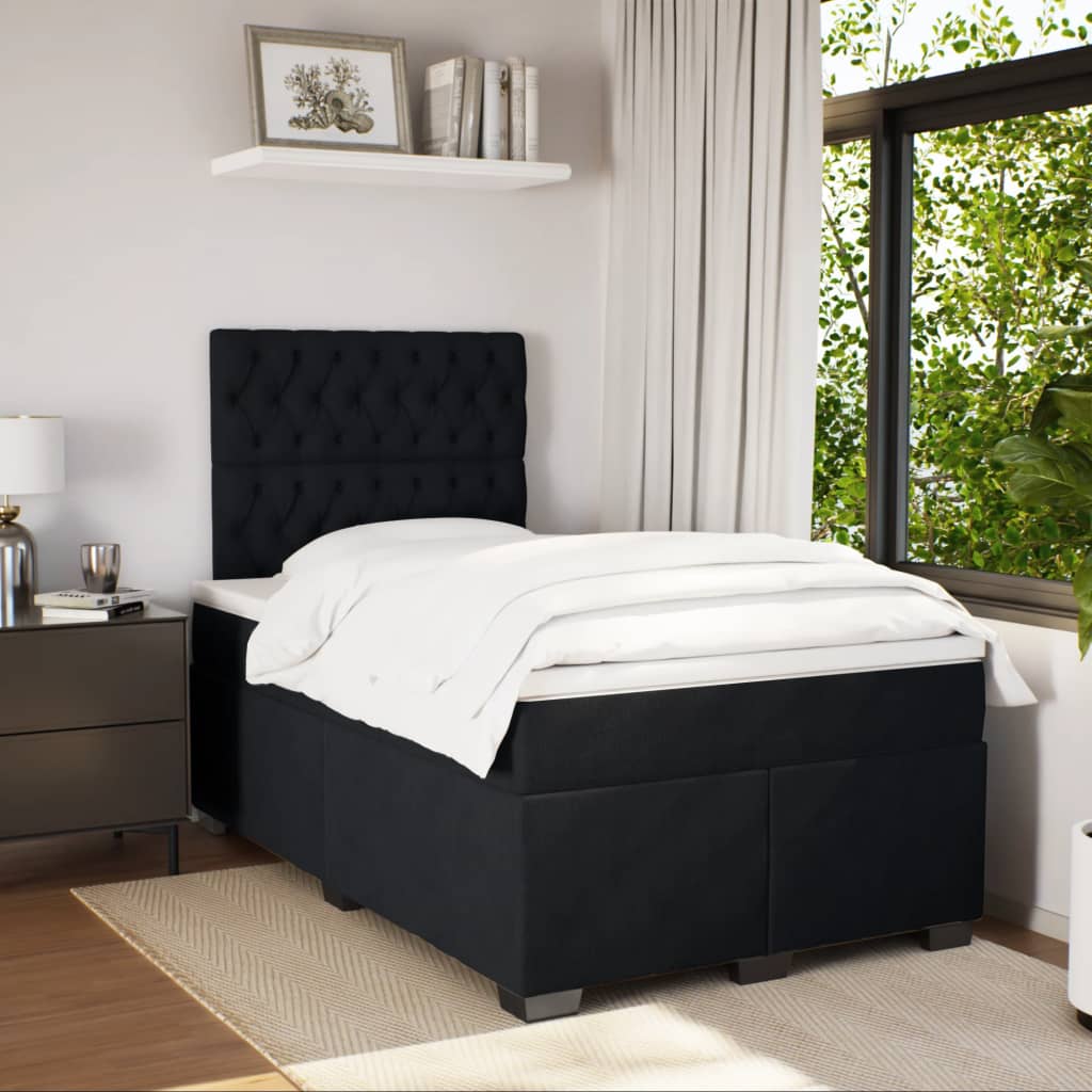 Box spring krevet s madracem crni 120 x 200 cm baršunasti