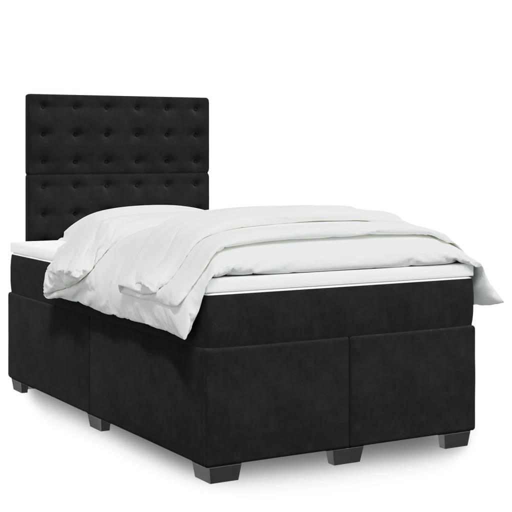 Box spring krevet s madracem crni 120 x 200 cm baršunasti