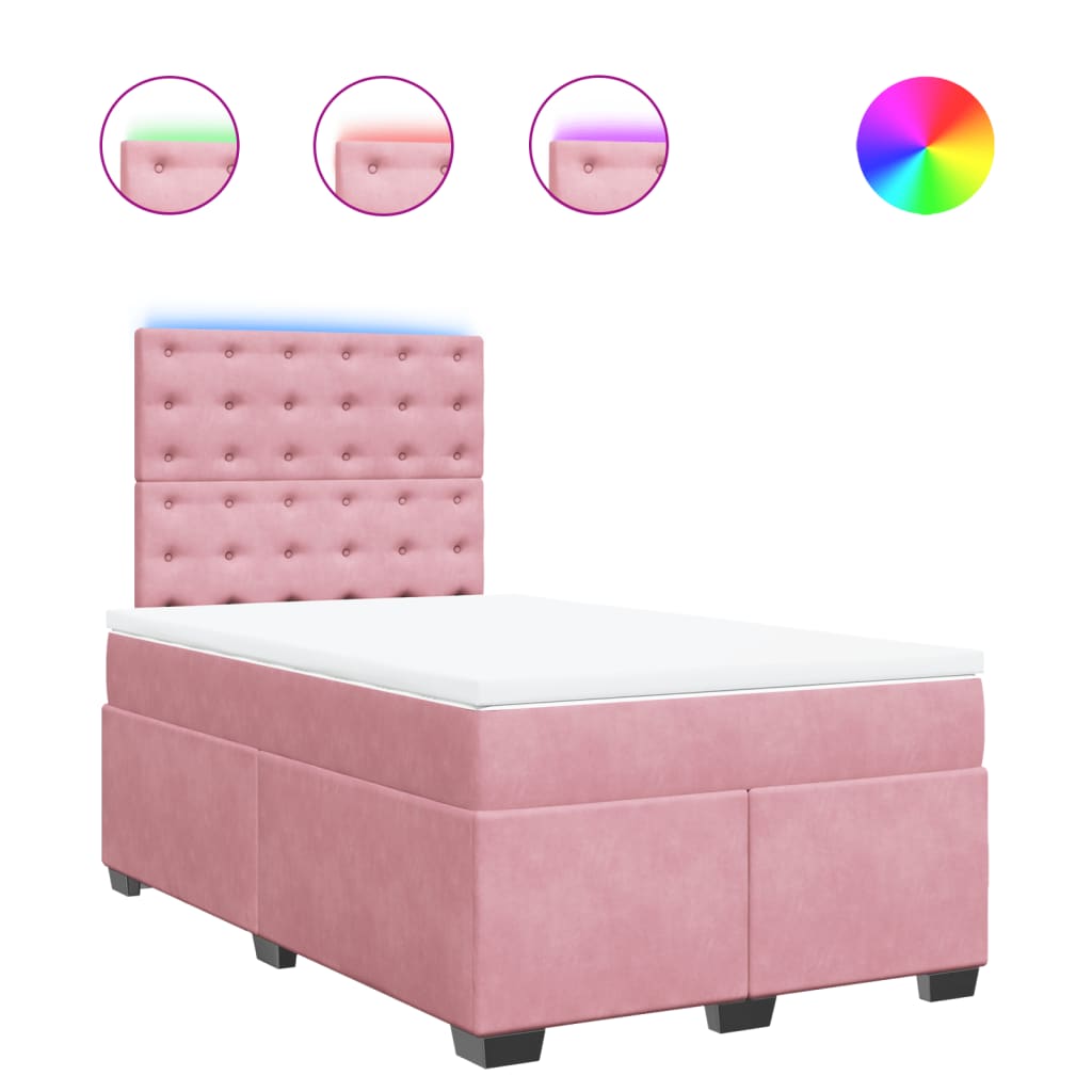 Box spring krevet s madracem ružičasti 120 x 200 cm baršunasti