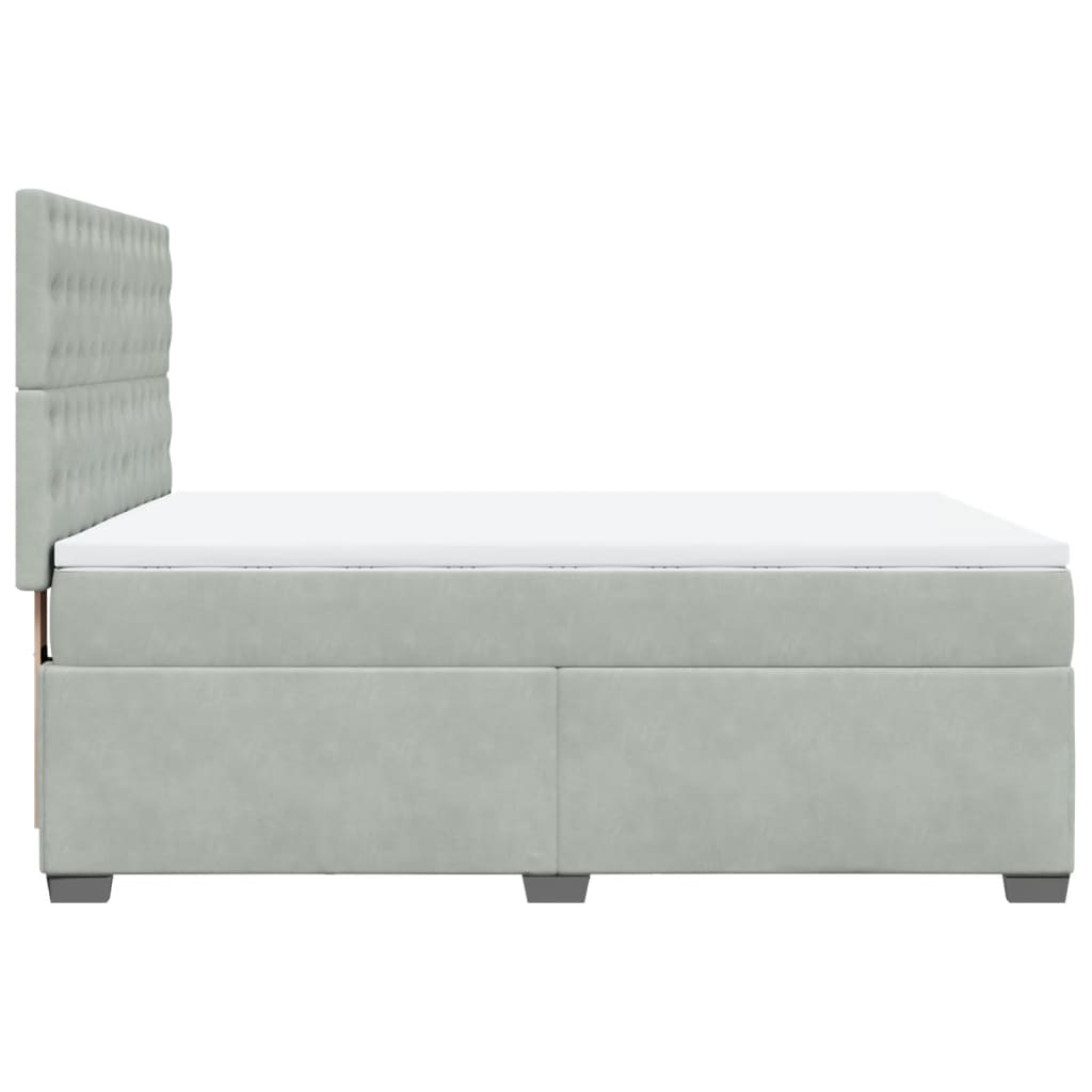 Krevet s oprugama i madracem svjetlosivi 140x200 cm baršunasti