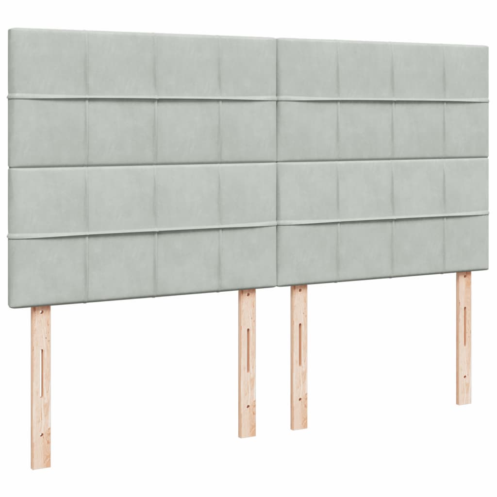 Krevet s oprugama i madracem svjetlosivi 180x200 cm baršunasti