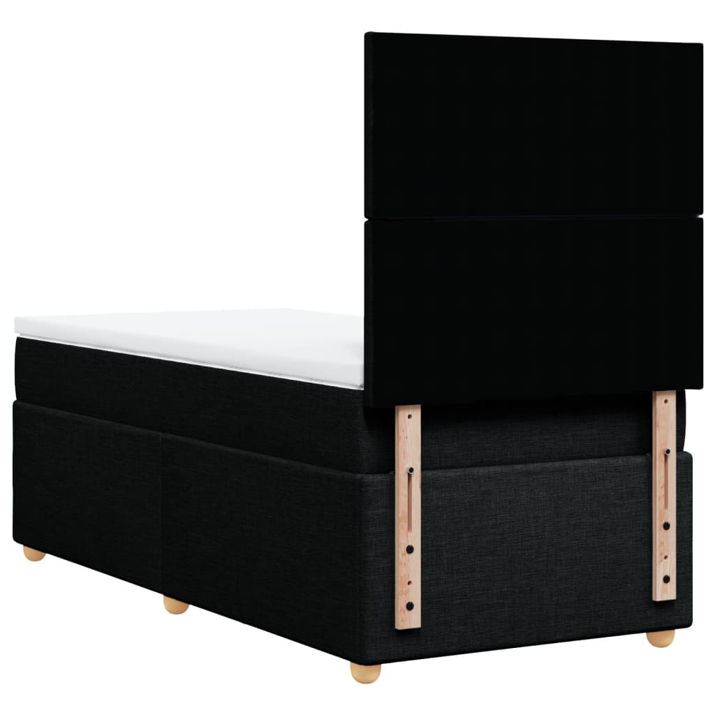 Box spring krevet s madracem crni 80 x 200 cm od tkanine