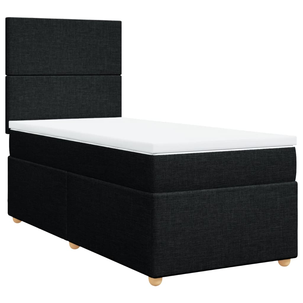 Box spring krevet s madracem crni 90x190 cm od tkanine