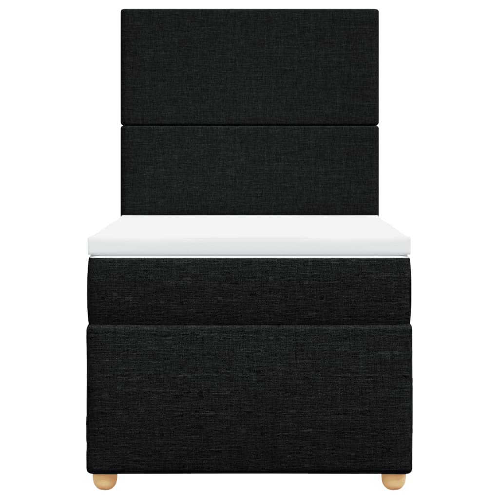 Box spring krevet s madracem crni 90x190 cm od tkanine