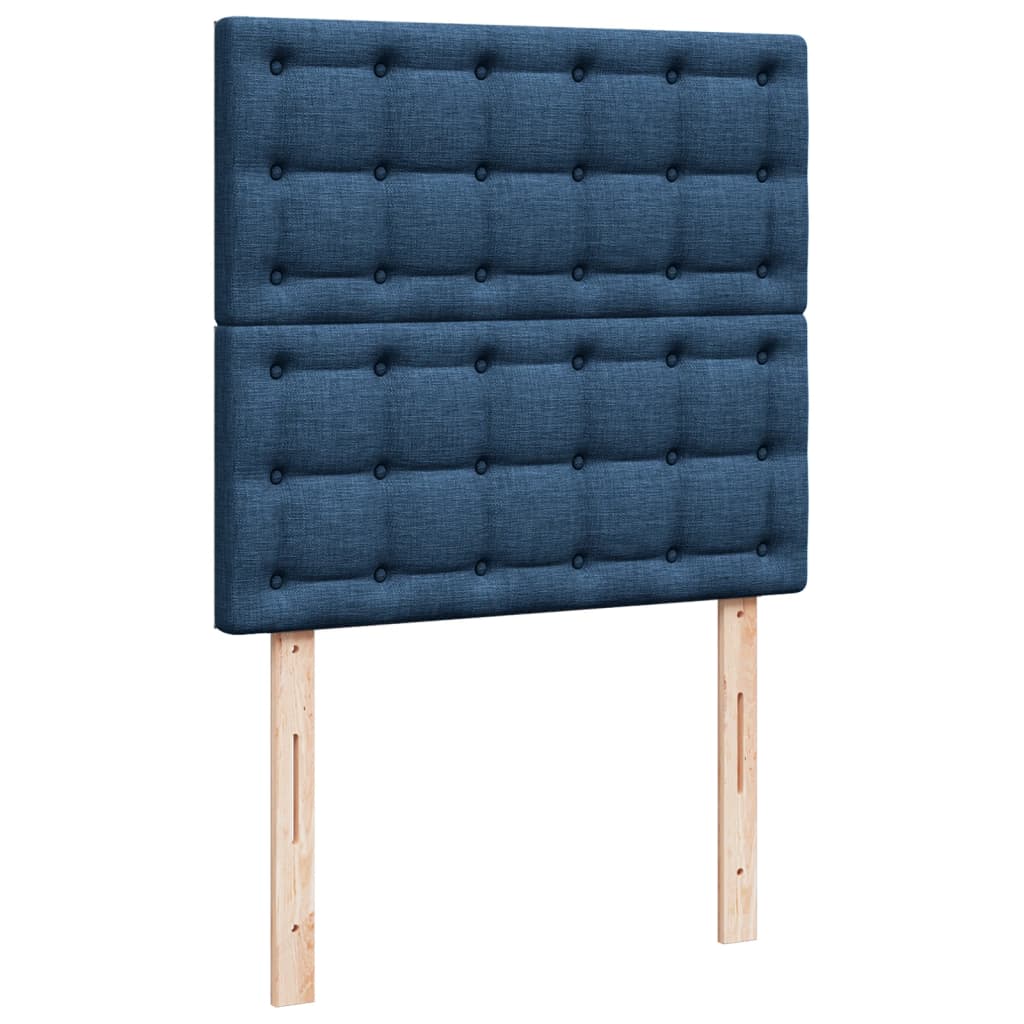 Krevet s oprugama i madracem plavi 90 x 190 cm od tkanine