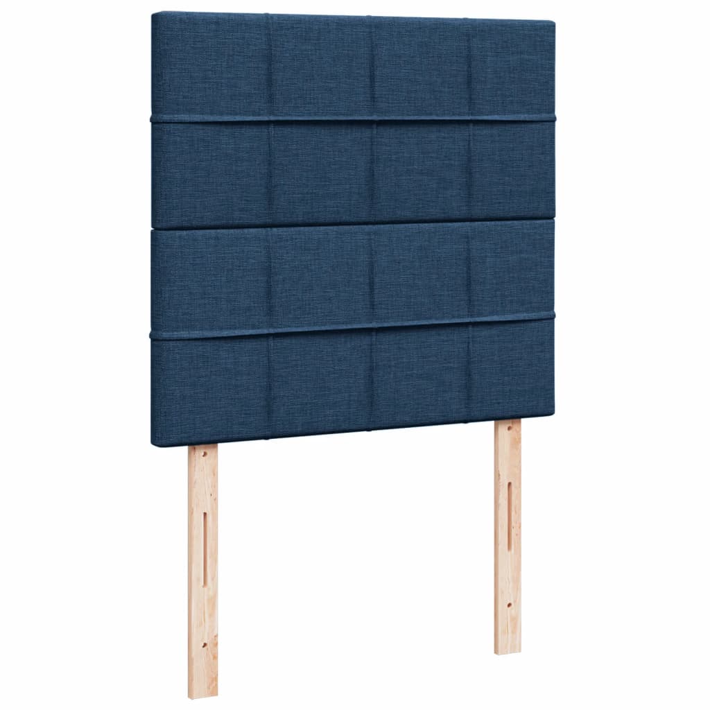 Krevet s oprugama i madracem plavi 90 x 200 cm od tkanine