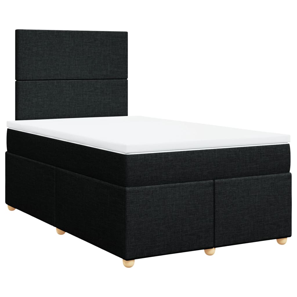 Krevet box spring s madracem crni 120 x 190 cm od tkanine