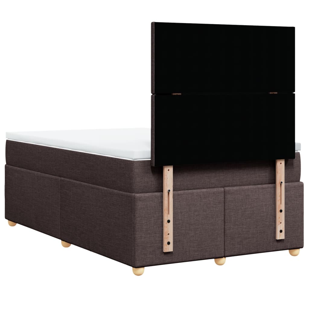 Krevet box spring s madracem tamnosmeđi 120 x 190 cm od tkanine