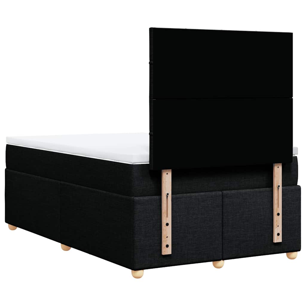 Krevet box spring s madracem crni 120 x 190 cm od tkanine