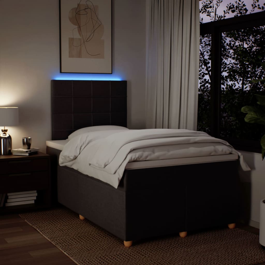 Krevet box spring s madracem tamnosmeđi 120 x 190 cm od tkanine