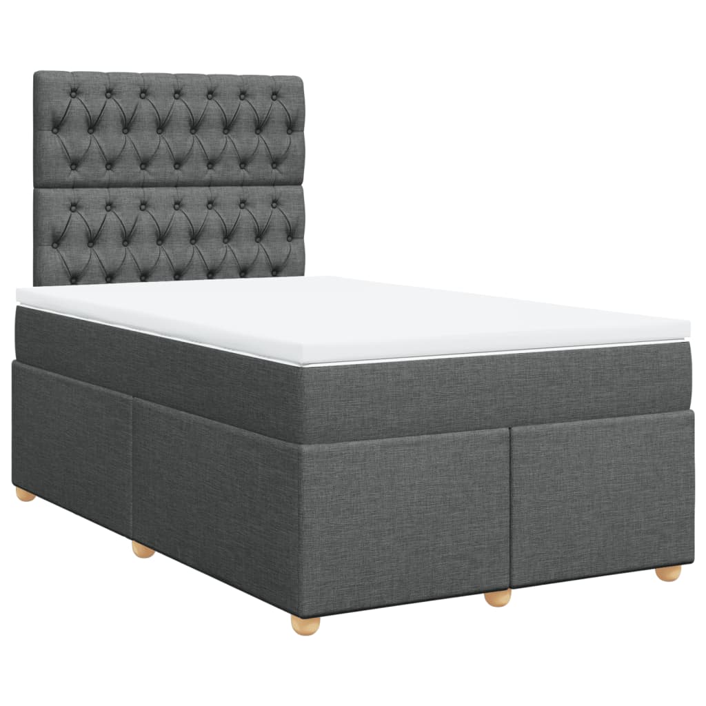 Krevet box spring s madracem tamnosivi 120 x 190 cm tkanina