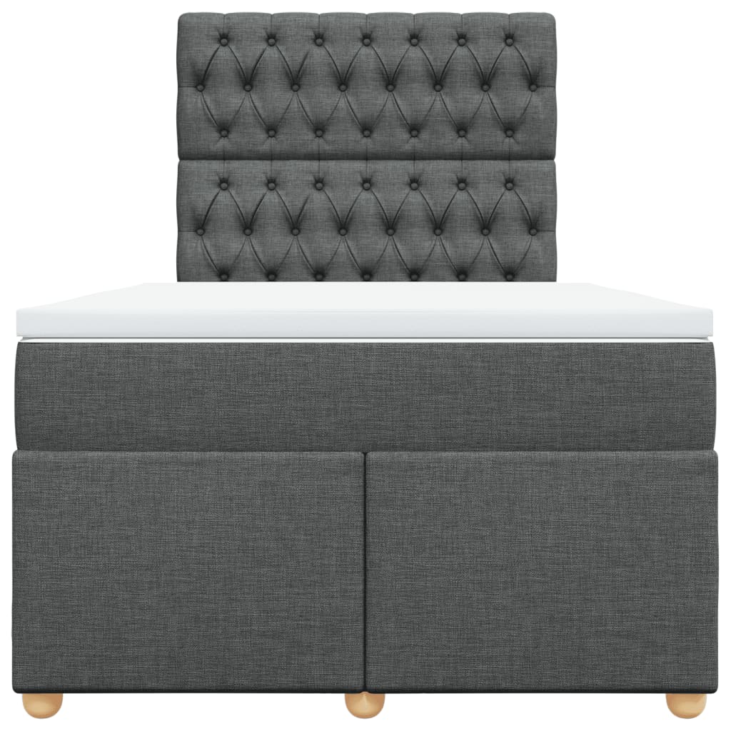 Krevet box spring s madracem tamnosivi 120 x 190 cm tkanina