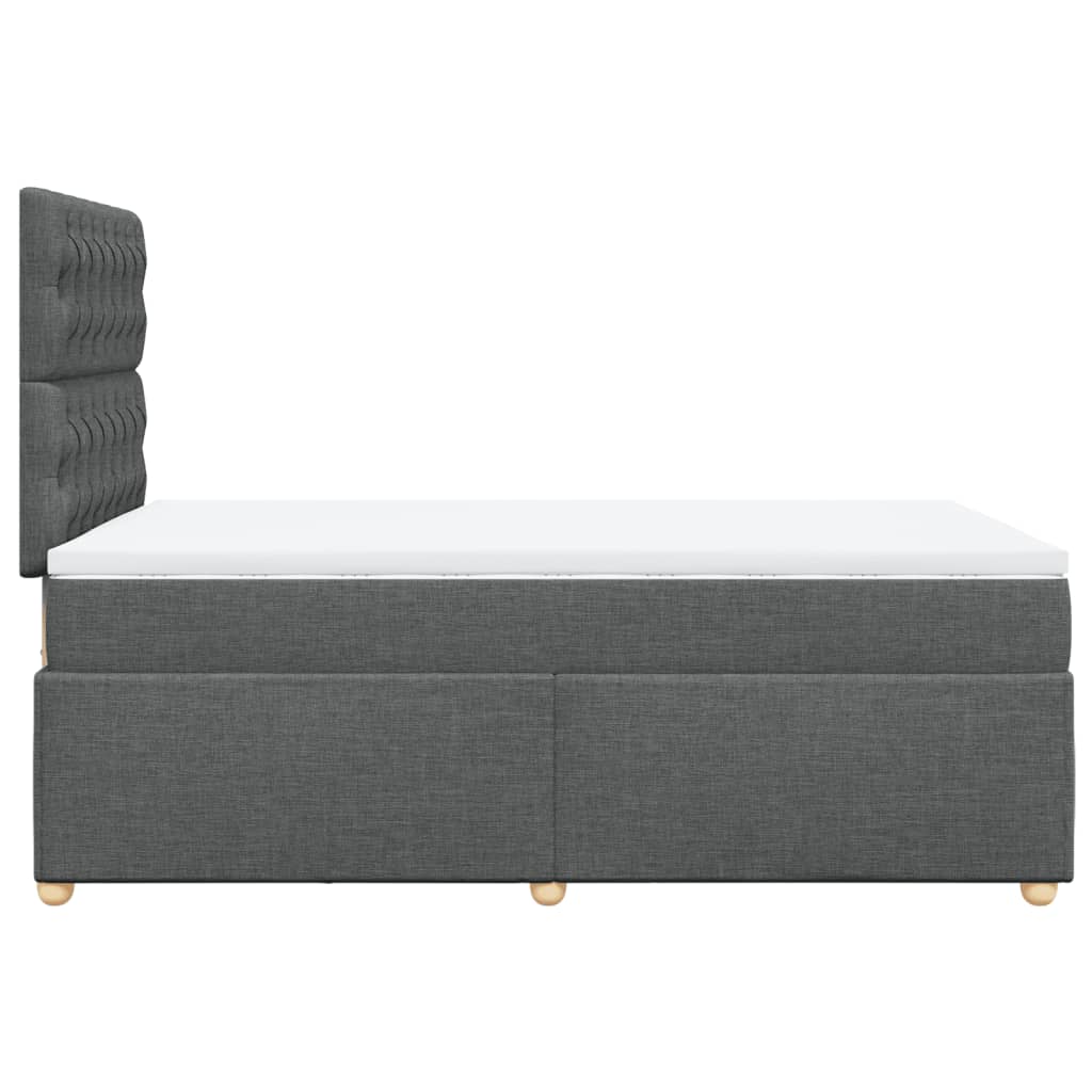 Krevet box spring s madracem tamnosivi 120 x 190 cm tkanina