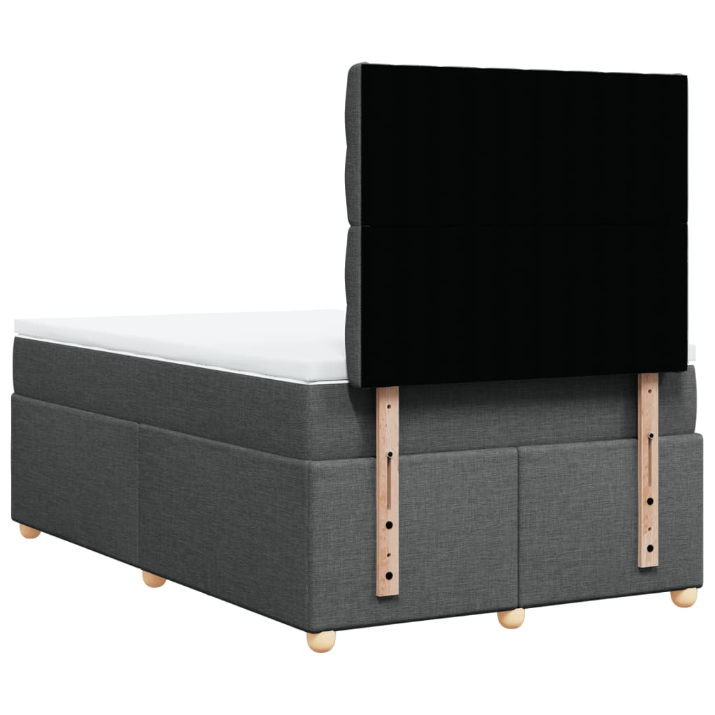 Krevet box spring s madracem tamnosivi 120 x 190 cm tkanina