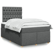 Krevet box spring s madracem tamnosivi 120 x 190 cm tkanina