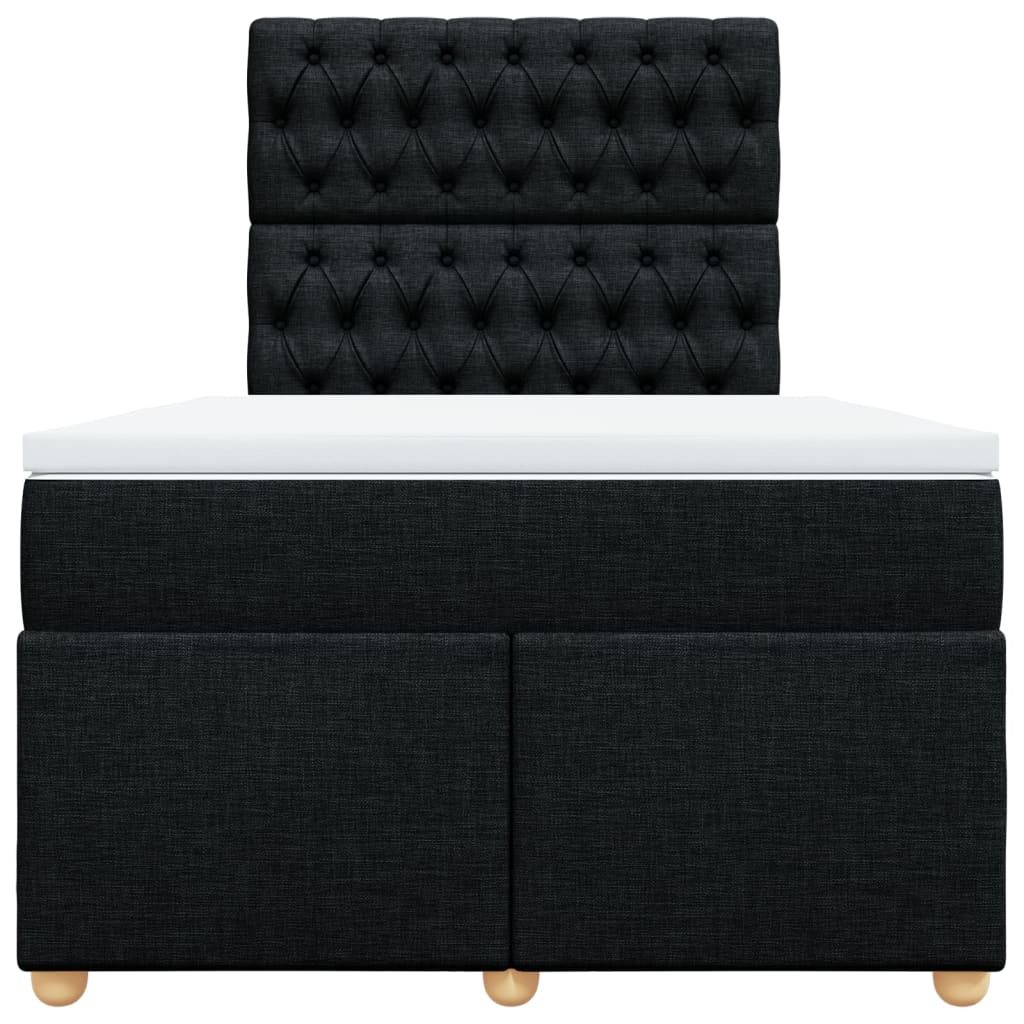 Krevet box spring s madracem crni 120 x 190 cm od tkanine